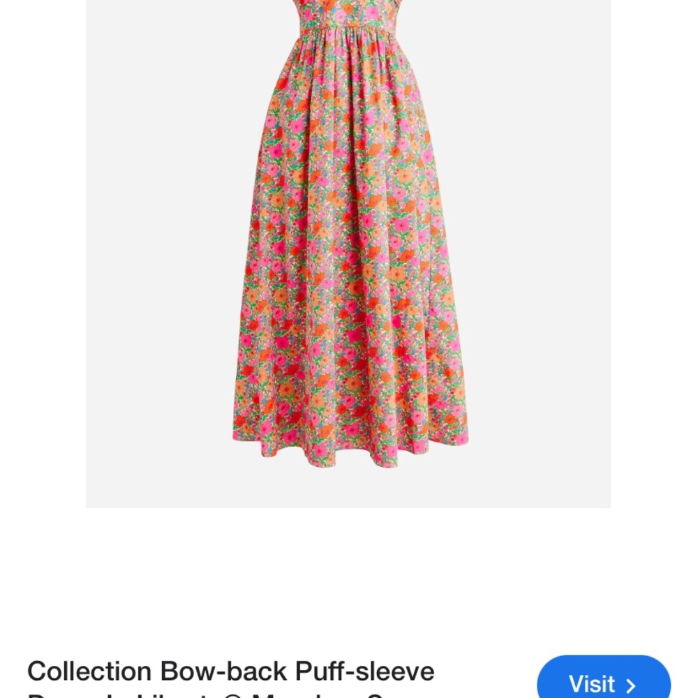 J. Crew Floral Midi Dress in Pink, Orange & Green - Picture 6 of 12